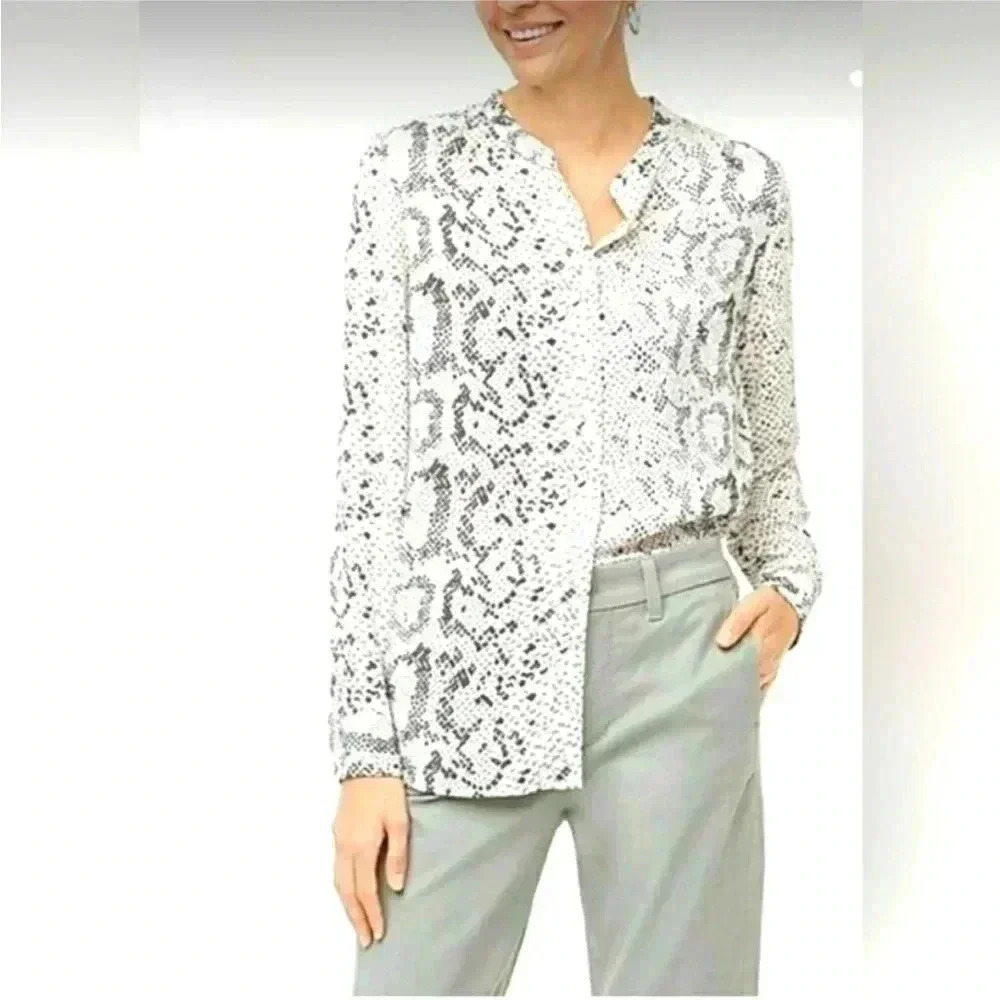 J. Crew Snakeskin Button-Up Top